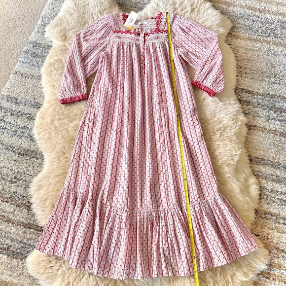 💋SOLD💋 ♥️🌹DÔEN ‘Emmeline’ Organic Cotton Voile Cascading Lace-Trim Nightgown - Picture 8 of 16